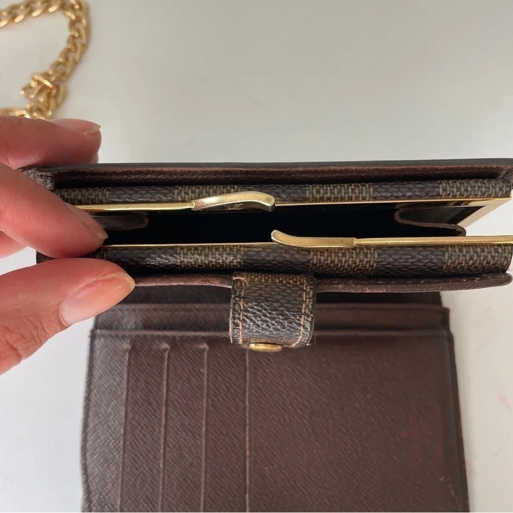 Louis Vuitton Brown Damier Porte-Monnaie Viennois Crossbody Wallet Purse